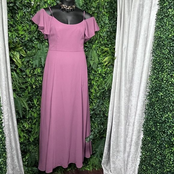CELEBRATE DB‎ STUDIO Dress Women 12 Pink Flowy Cold Shoulder Evening Gown 2381 - Picture 1 of 10